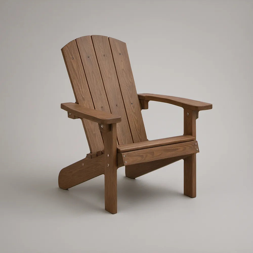 Cadeira Adirondack de Jardim em Madeira Maciça Castanha com Braços, 83 x 93 x 98 cm