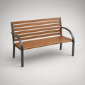 Banco de Jardim para 2 Pessoas 120 x 60 x 85 cm em Madeira de Acácia Castanha e Aço Preto