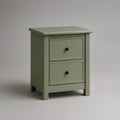 Mesa de cabeceira em MDF verde com 2 gavetas, 45 x 35 x 60 cm