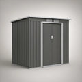 Abrigo de Jardim em Aço Galvanizado com Porta de Correr 213 x 130 x 185 cm Cinzento-Antracite